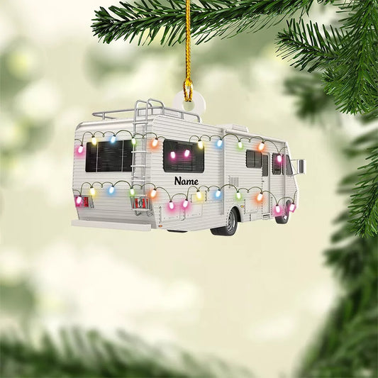 Personalized RV Caravan Christmas Ornament, Custom RV Caravan Car Ornament, Ornament Decoration, Ornament For Gift, Ornament Christmas
