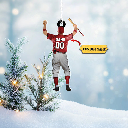 Personalized Softball Ornament Christmas Tree Decoration Custom Softball Christmas Ornament 2D Shape Flat Softball Lover Gifts Beginner Softball Players Orn, Ornament Decoration, Ornament For Gift, Ornament Christmas