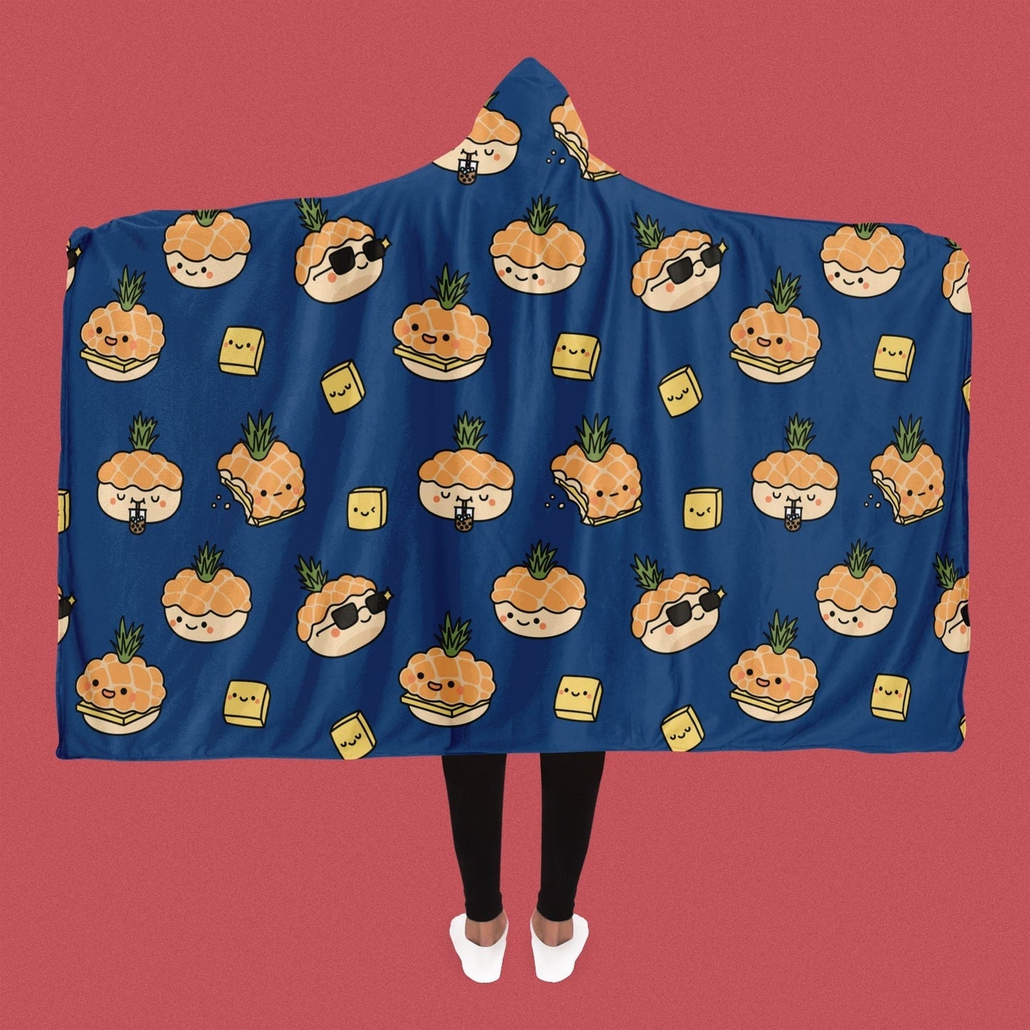 Pineapple Bun Hooded Blanket