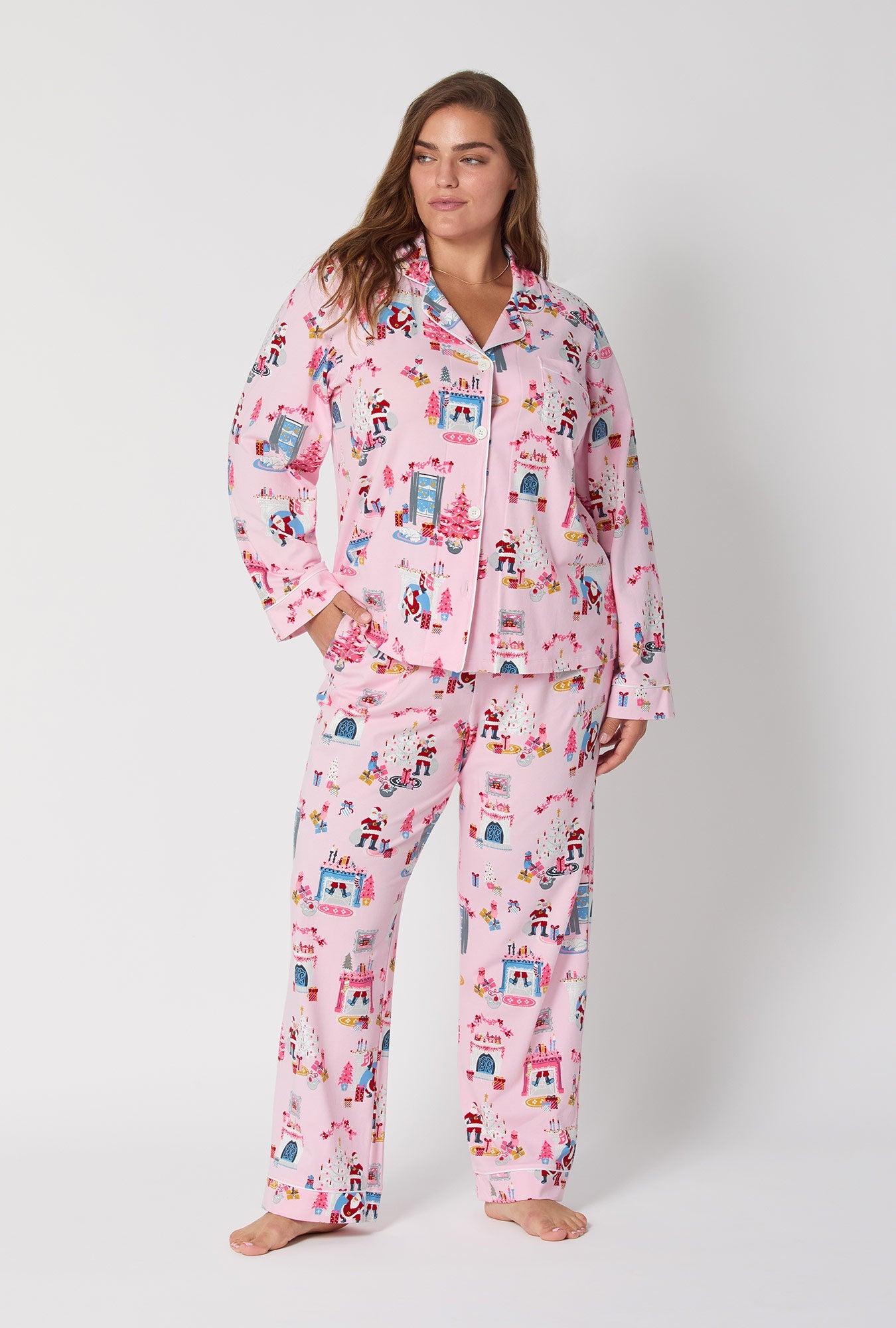 Must Be Santa Long Sleeve Classic Stretch Jersey Pj Set