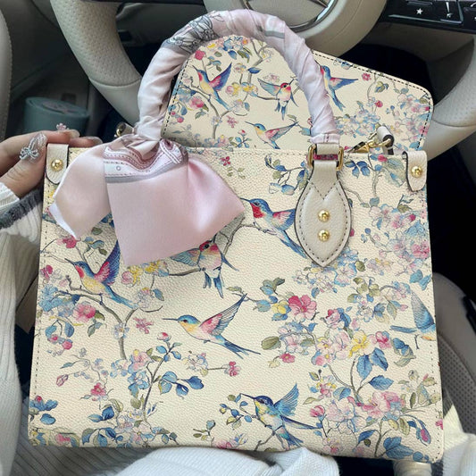 Hummingbird Leather Bag Blossom Whisper