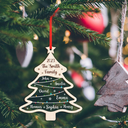 Custom Family Ornament, Family Name Christmas Tree Ornament, Family Name Tree Ornament, Christmas Tree Name, 2023 Christmas Ornament