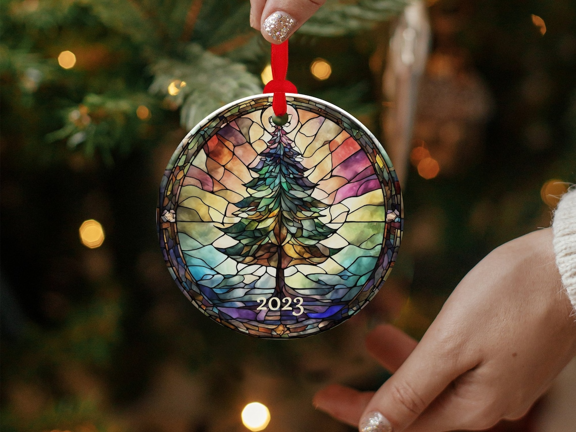 Christmas 2023 Ornament, Christmas Decoration, Holiday Gift Idea, Heirloom Keepsake, Round Ceramic, Gift Exchange, Gift Idea, Xmas Tree