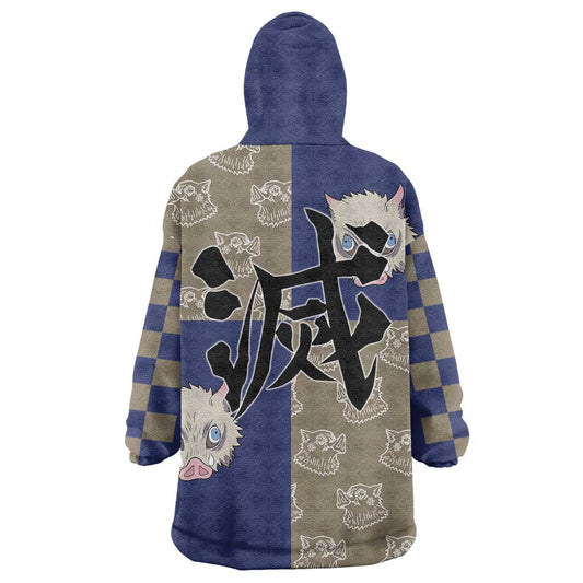 Hashibira Inosuke - Demon Slayer Wearable Blanket Hoodie Anime Style TS04
