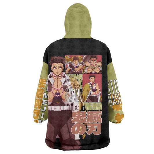Gyomei Himejima V2 Demon Slayer S Wearable Blanket Hoodie Japan Anime Style TS04