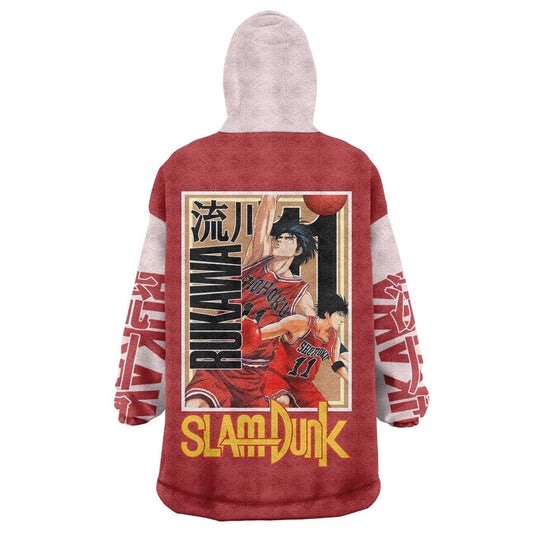 Kaede Rukawa Slam Dunk Wearable Blanket Hoodie Japan Anime Style TS04