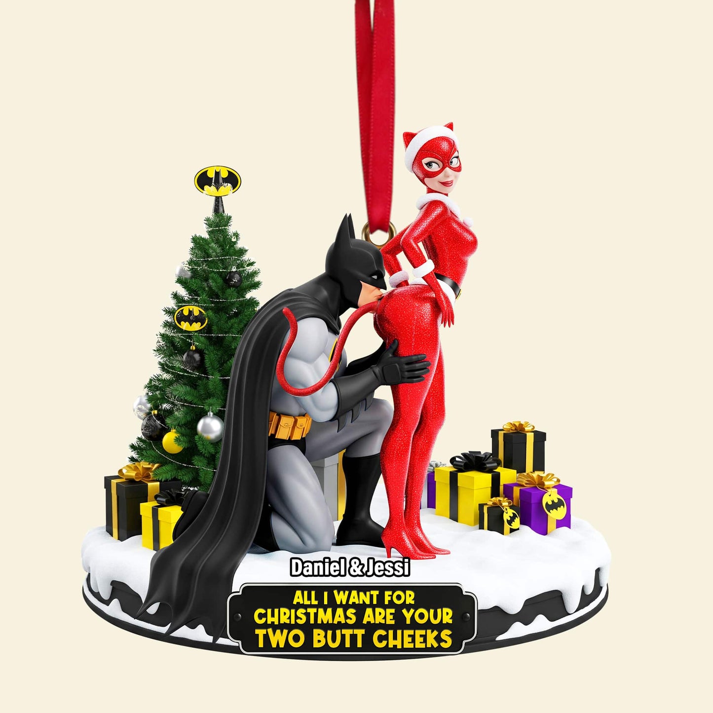 Cheeky Masked Couple Ornament - Personalized Gifts For Couple