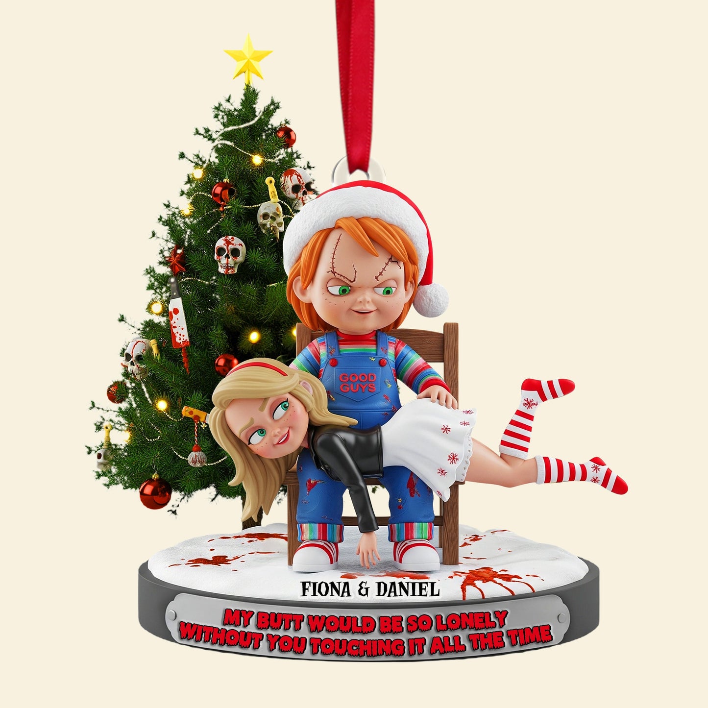 Mischievous Doll Couple Ornament -  Personalized Christmas Gifts For Couple