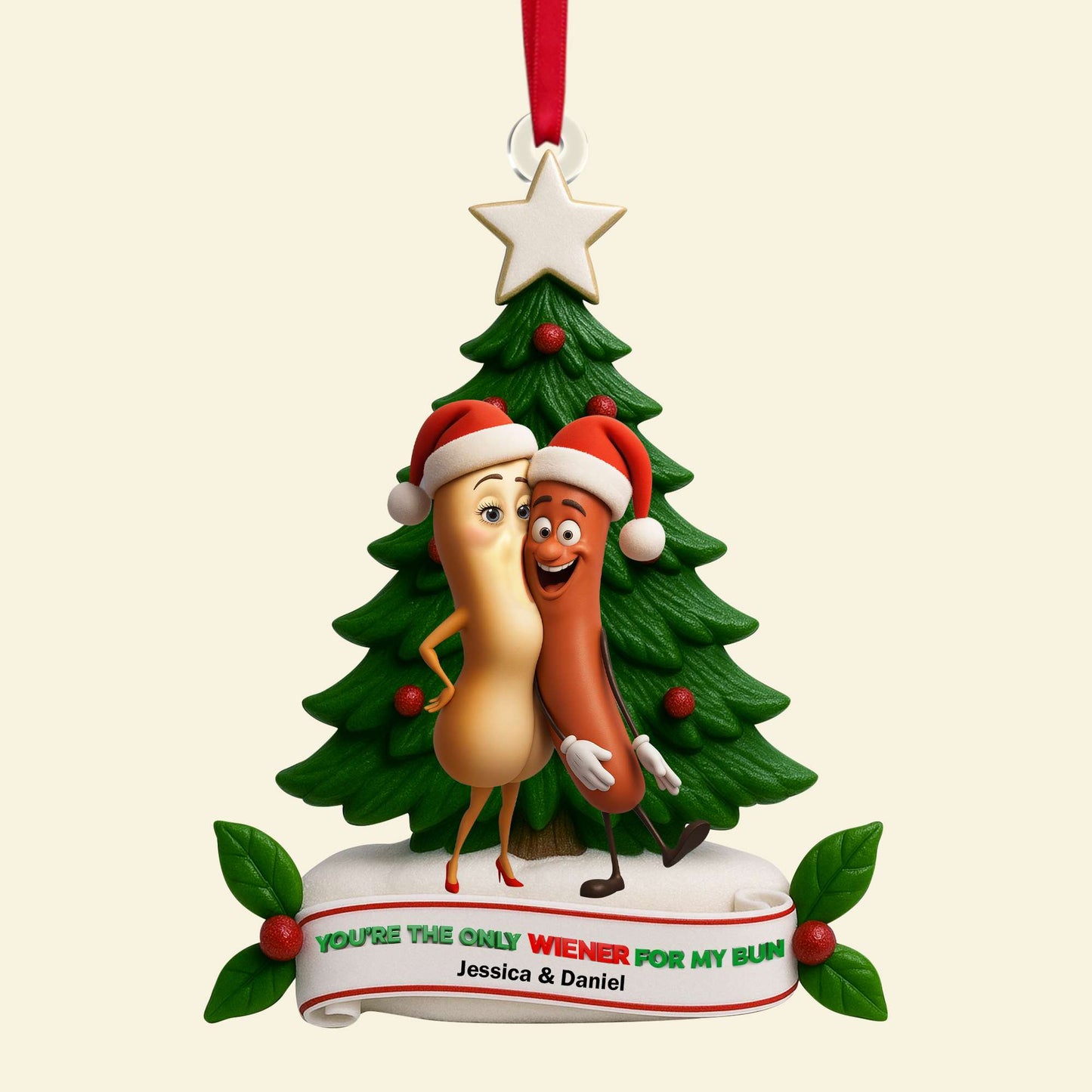 Cute Food Duo Ornament - Personalized Christmas Gifts For Couple