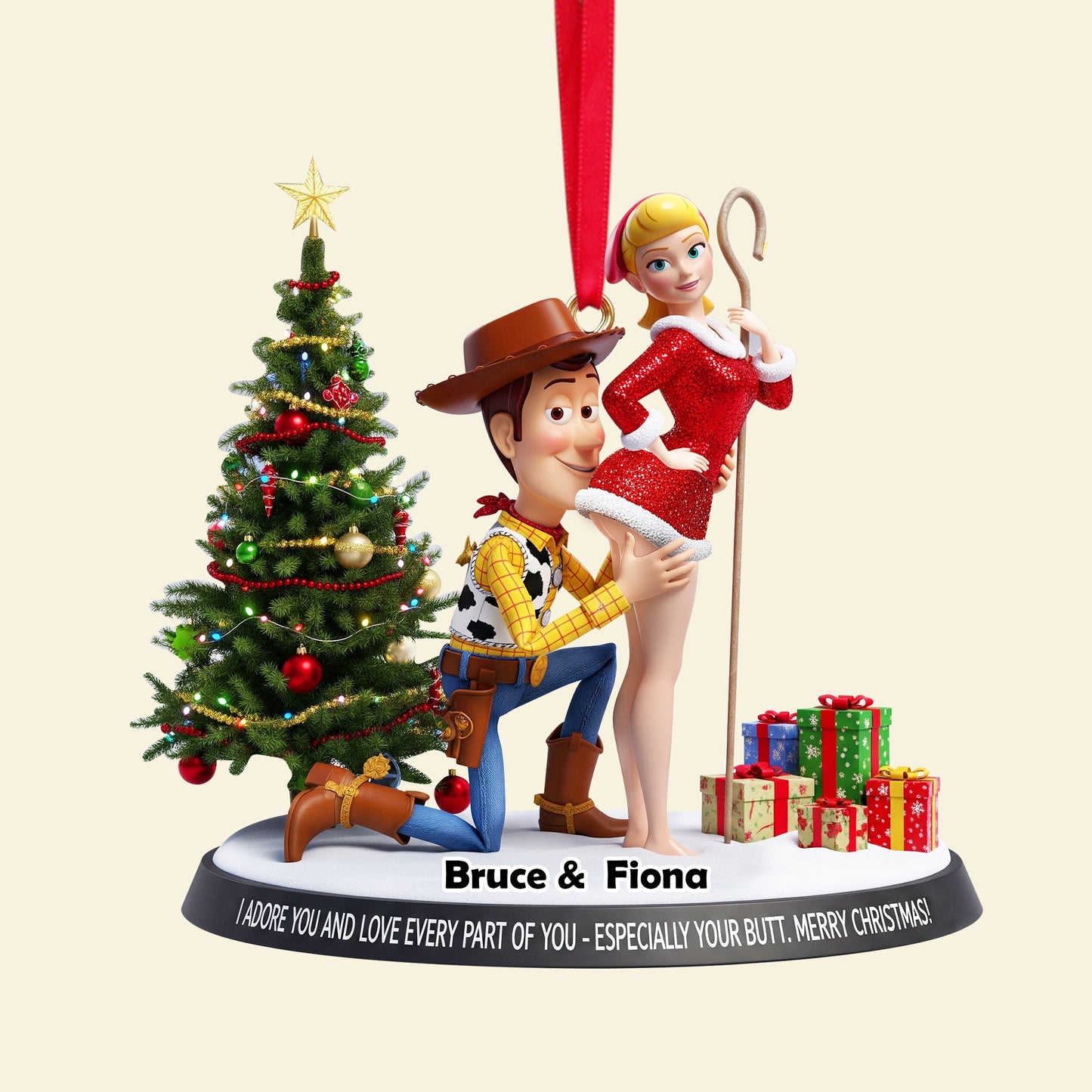 Playful Animated Ornament - Personalized Gifts For Couple