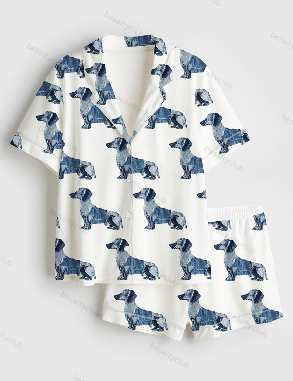 Dachshund Dog Lover Short Sleeve Satin Pajama Set
