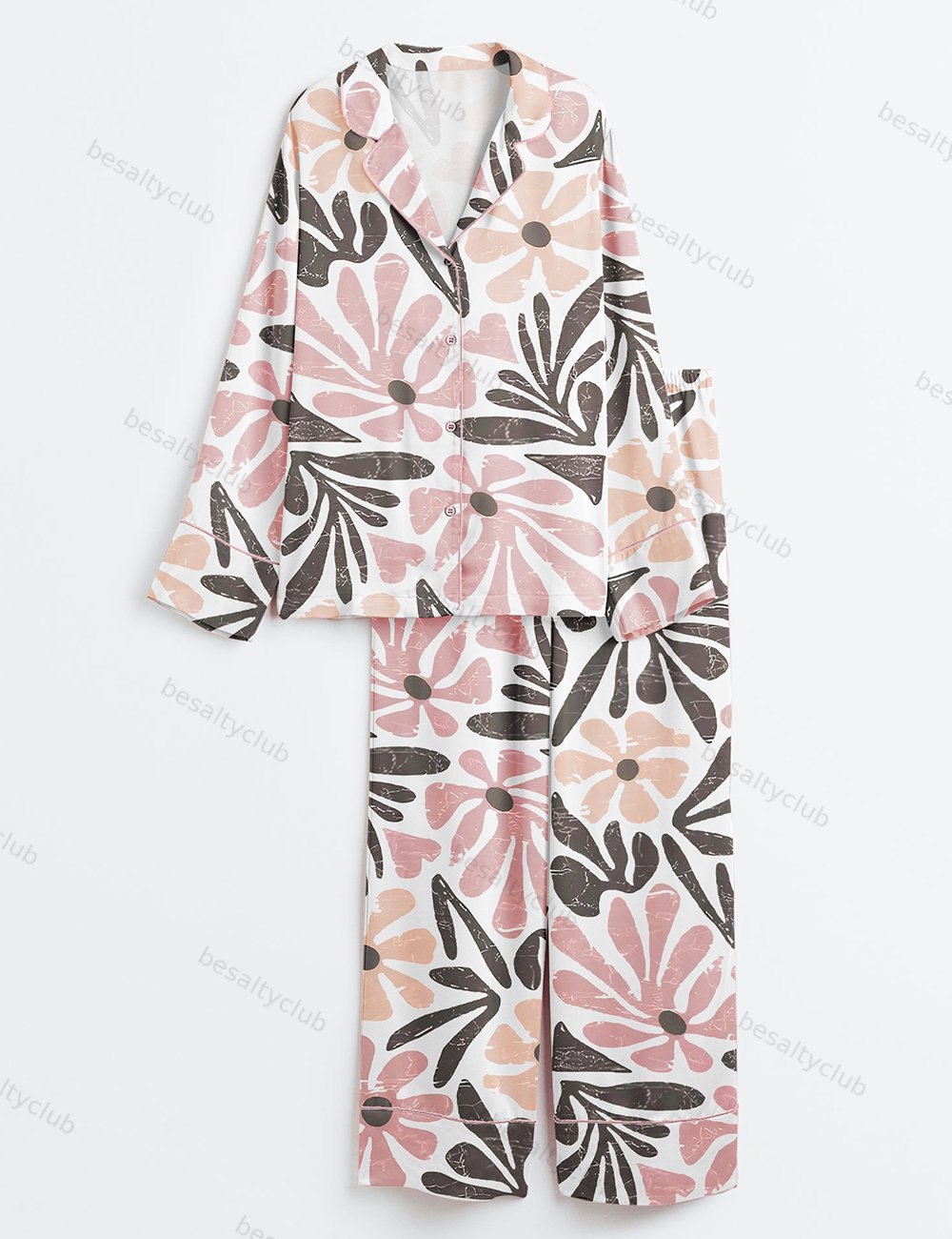 Motherhood Is Kingdom Work Christian Mom Religious Christian Mom Print Long Sleeve Satin Pajama Set