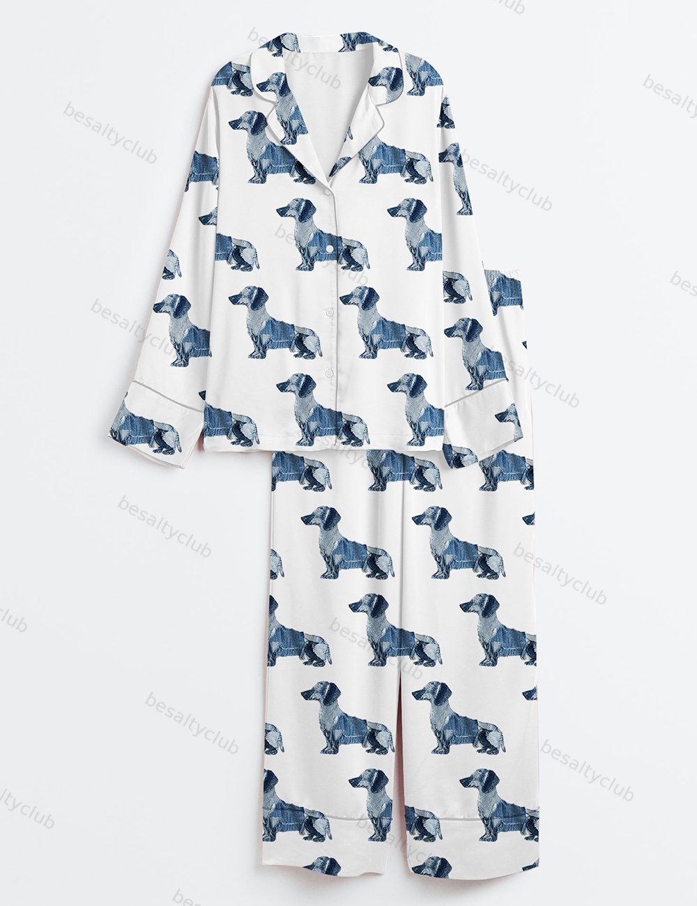 Dachshund Dog Lover Long Sleeve Satin Pajama Set
