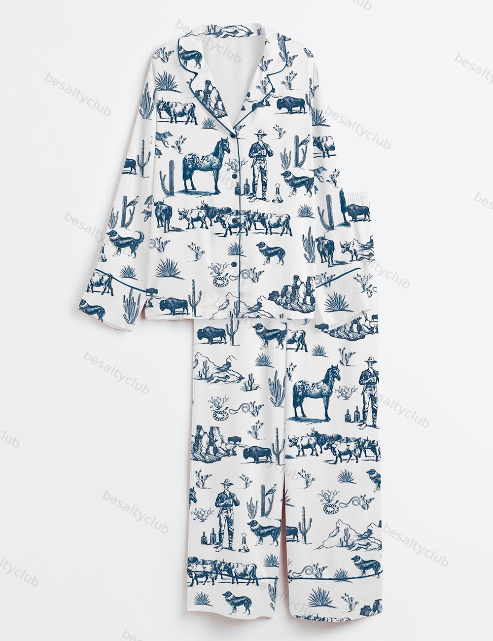 Wild West Adventure Long Sleeve Satin Pajama Set