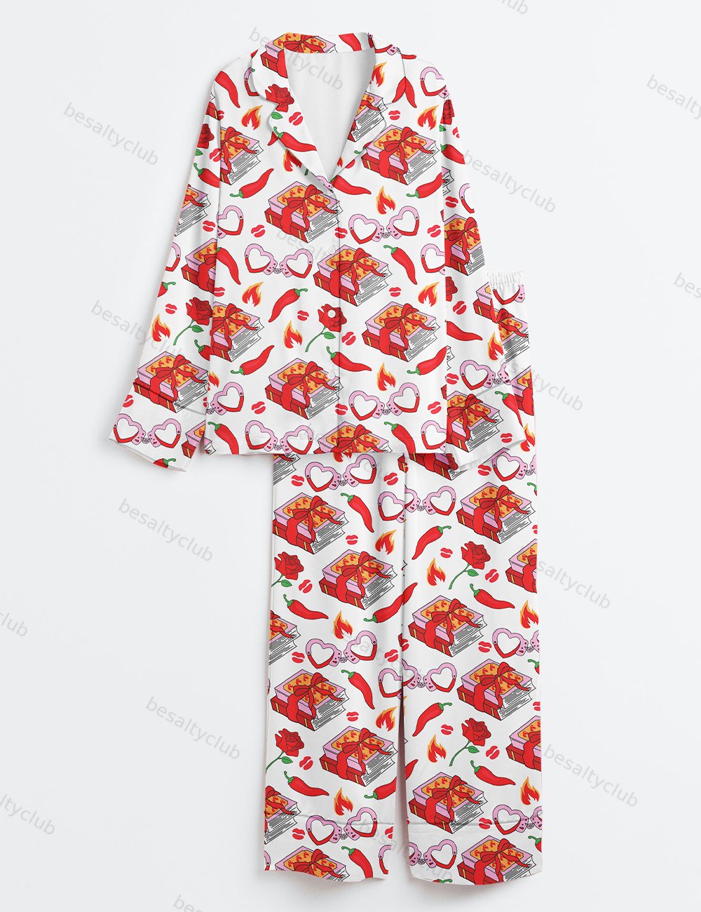 Spicy Smutty Book Reading Book Lover Long Sleeve Satin Pajama Set