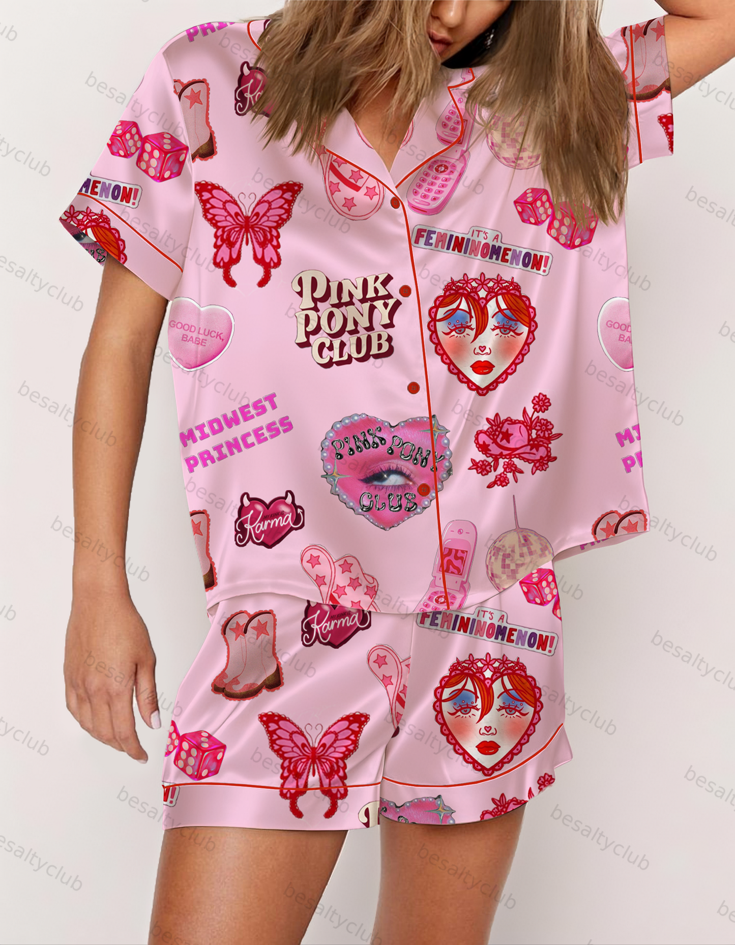 Pink Pony Club Midwest Princess Satin Pajama Set