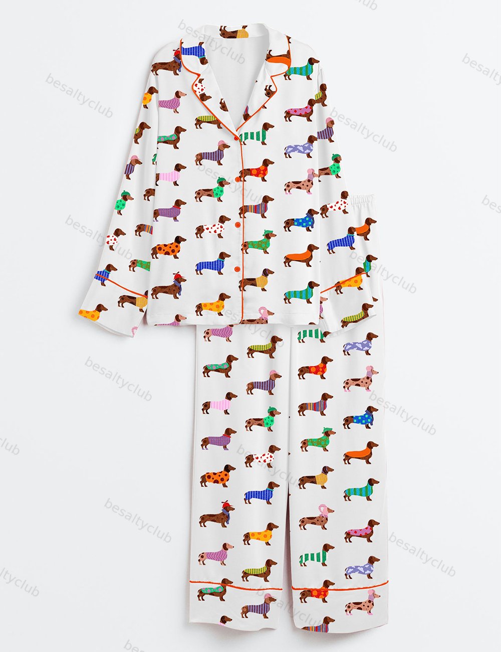 Dachshund Cute Dog Long Sleeve Pajama Set