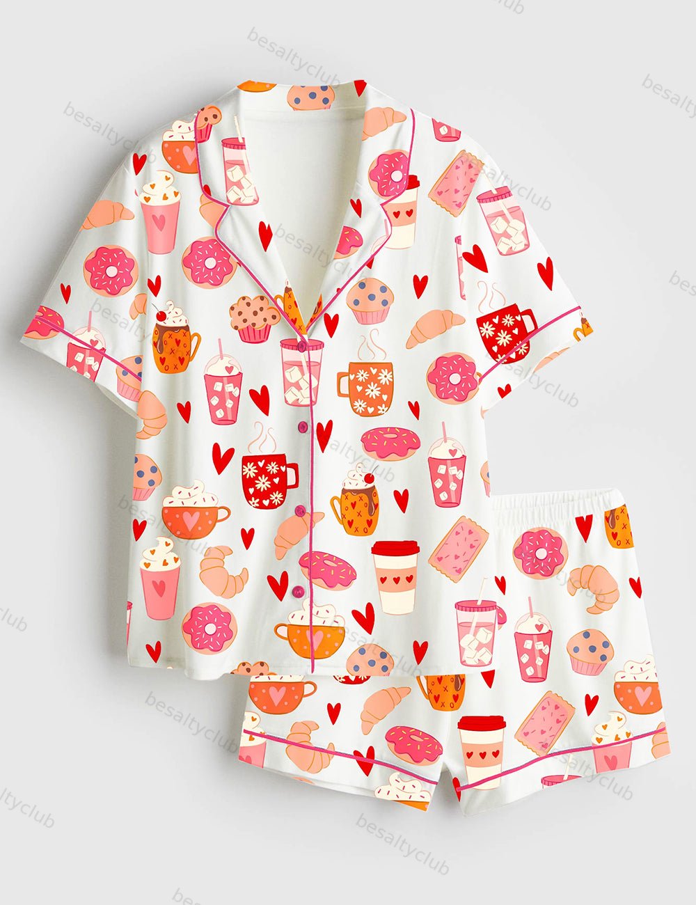 Sweet Things Short Sleeve Satin Pajama Set
