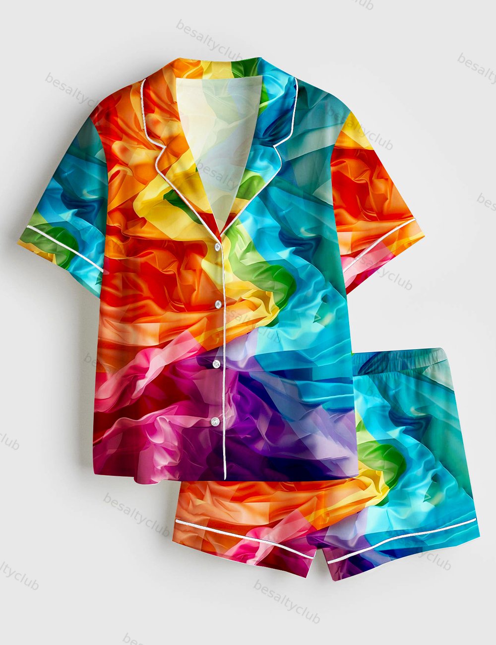 Pride Month LGBT Pride Print Short Sleeve Satin Pajama Set