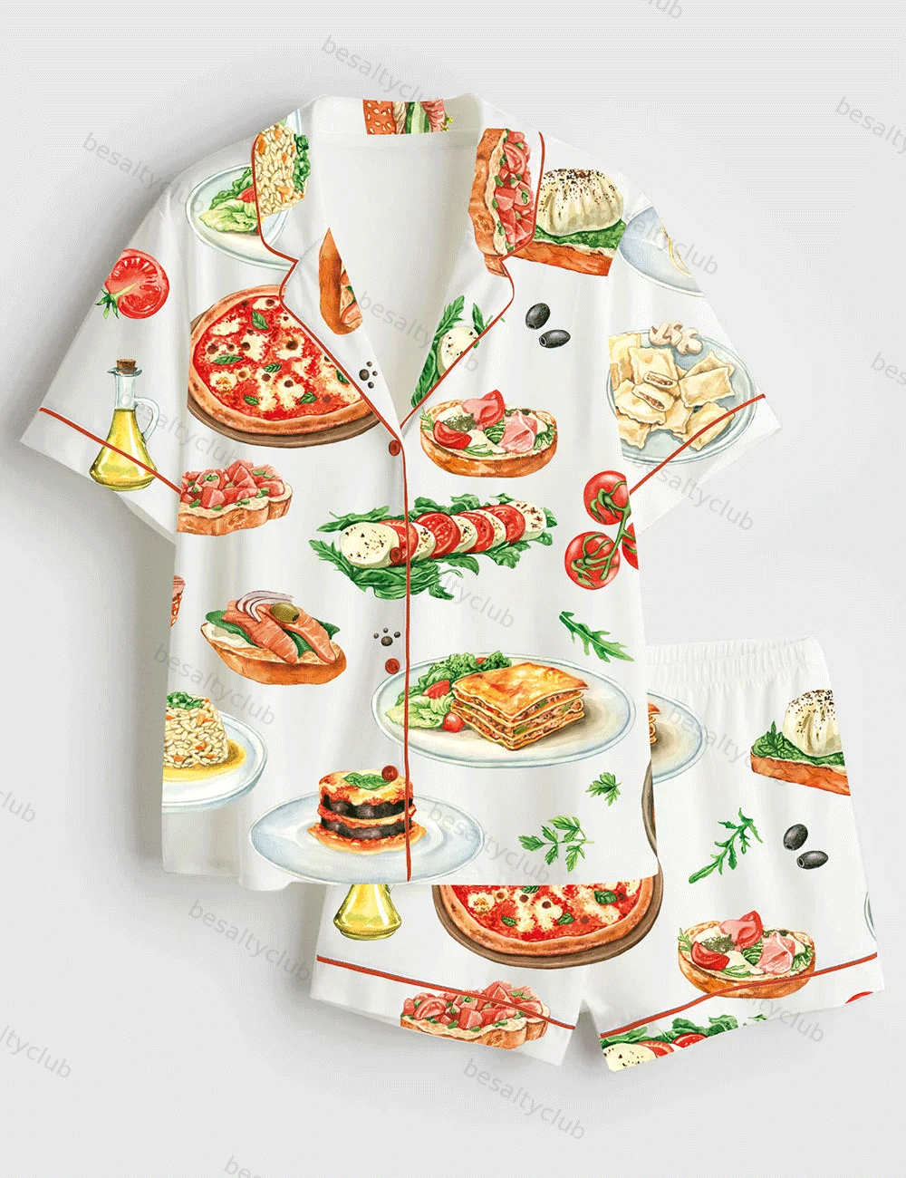 Italian Food Pizza Pajama Set