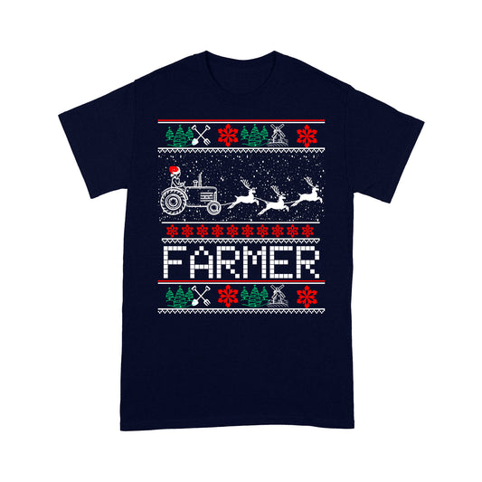 Tractors Farmer Ugly Christmas Funny - Standard T-shirt Tee Shirt Gift For Christmas