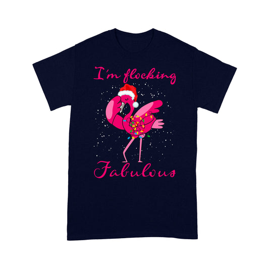 I'm Flocking Fabulous Funny Christmas Dabbing Flamingo Tee Shirt Gift For Christmas