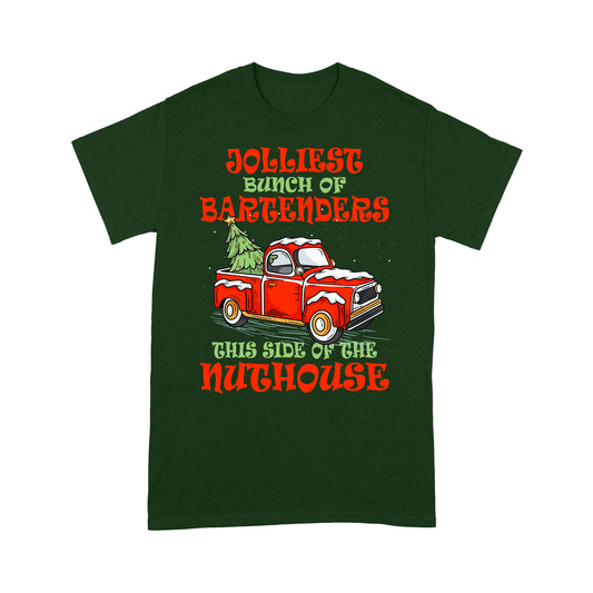Jolliest Bunch Of Bartenders Funny Christmas Gift Tee Shirt Gift For Christmas