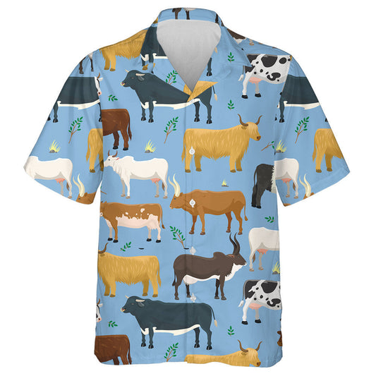 Bulls And Cows Farm Animal Cattle Hawaiian Shirt, Hawaiian For Gift