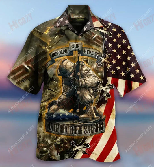 Remember Their Sacrifice Short Hawaiian Shirt Ocean Aloha Shirt Best Hawaiian Shirts Funny Hawaiian Shirts, Hawaiian Shirt Gift, Christmas Gift