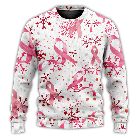 Breast Cancer Pink Ribbon Merry Christmas Ugly Christmas Sweater, Christmas Ugly Sweater, Christmas Gift, Gift Christmas 2024