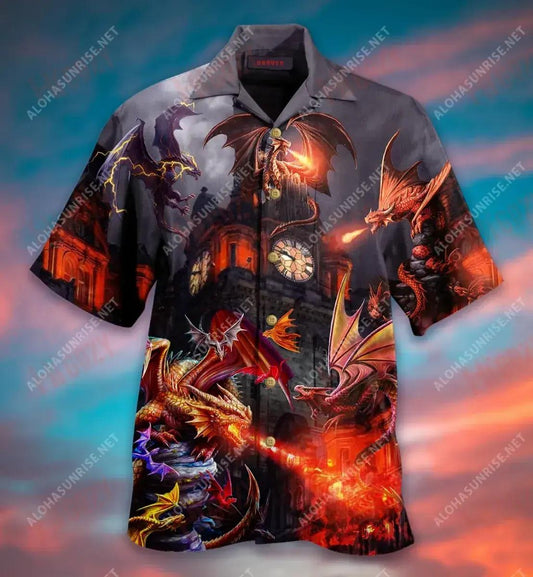 Time Stops For No Man Short Hawaiian Shirt Ocean Tropical Shirts Hawaiian Crazy Shirts Hawaiian Shirts For Men, Hawaiian Shirt Gift, Christmas Gift