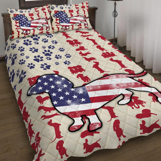 Dog Dachshund American Quilt Bedding Set Bedroom Set Bedlinen 3D Bedroom Set Bedlinen,Bedding Christmas Gift,Bedding Set Christmas