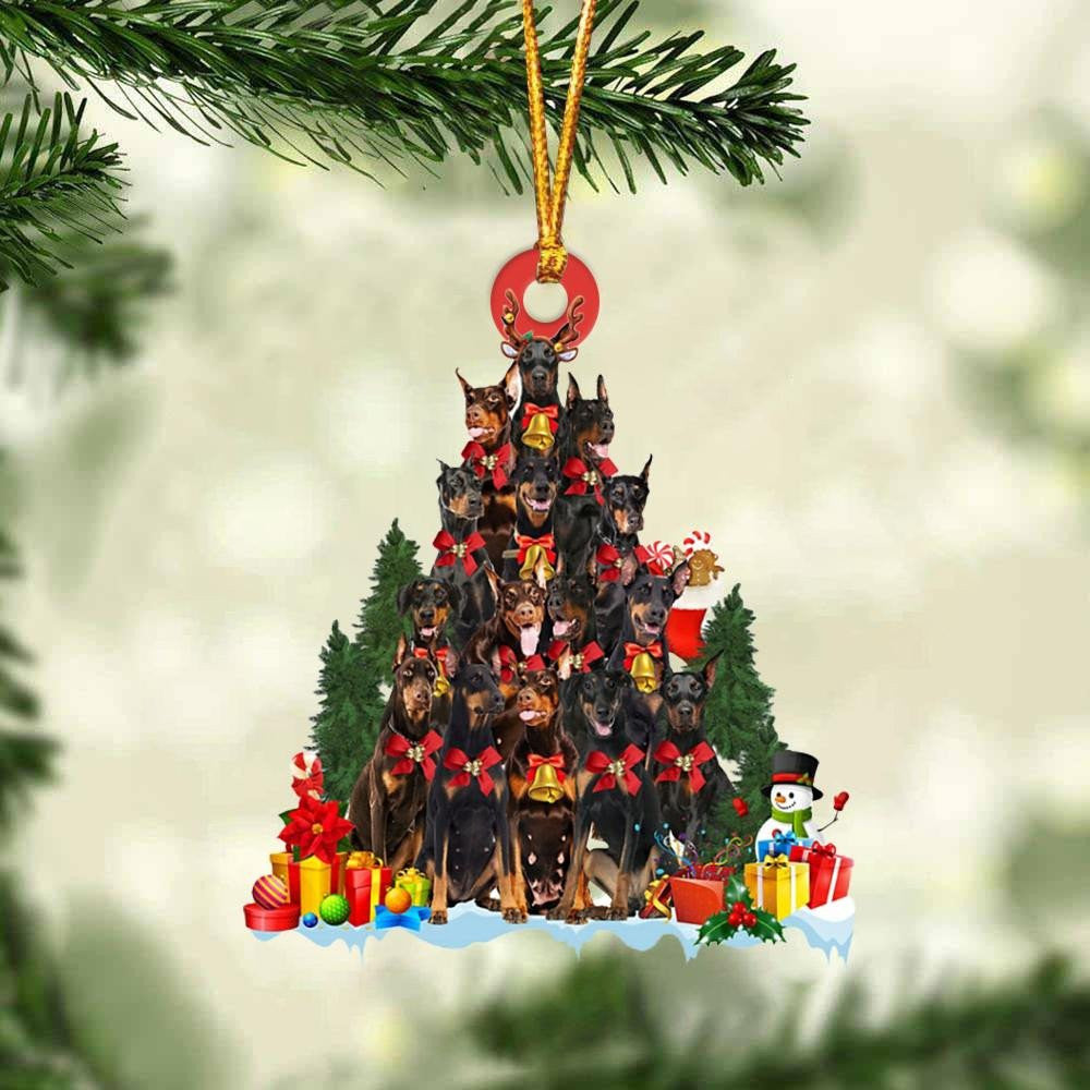 Doberman Dog Christmas Tree Ornament Dog Gifts Acrylic Ornament Dog Gifts Acrylic Ornament,Christmas Gift,Christmas Decoration