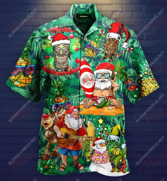 Merry Christmas From Short Sleeve Shirt Ocean Hawaiian T Shirts Vintage Hawaiian Shirts Hawaiian Shirts For Women, Hawaiian Shirt Gift, Christmas Gift