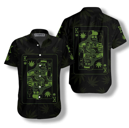Dope Marijuana King Card Design Hawaiian Shirt,Hawaiian Shirt Gift, Christmas Gift