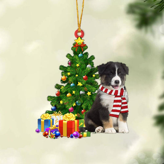 BLACK TRICOLOR Australian Shepherd-Christmas Star Hanging Christmas Plastic Hanging Ornament, Christmas Ornament Gift, Christmas Gift, Christmas Decoration
