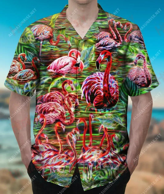Flamingo Hair Dont Care Unisex Short Sleeve Shirt Hobbies Hawaiian T Shirts Best Hawaiian Shirts Funny Hawaiian Shirts, Women Shirt, Hawaiian Shirt Gift, Christmas Gift