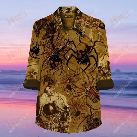 I'M Only Here For The Spiders Long Short Sleeve Shirt Summer Hawaiian T Shirts Best Hawaiian Shirts Hawaiian Shirts For Men, Hawaiian Shirt Gift, Christmas Gift