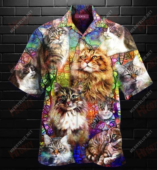 Life Is Better With A Cat Unisex Short Hawaiian Shirt Ocean Hawaiian T Shirts Best Hawaiian Shirts Funny Hawaiian Shirts, Hawaiian Shirt Gift, Christmas Gift