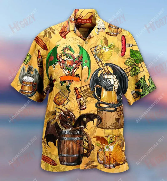 Drunkgon Unisex Short Hawaiian Shirt Vacation Aloha Shirt Best Hawaiian Shirts Funny Hawaiian Shirts, Hawaiian Shirt Gift, Christmas Gift