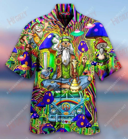 Old Hippie Never Die Unisex Hawaiian Shirt Summer Short Sleeve Best Hawaiian Shirts Hawaiian Shirts For Men, Hawaiian Shirt Gift, Christmas Gift
