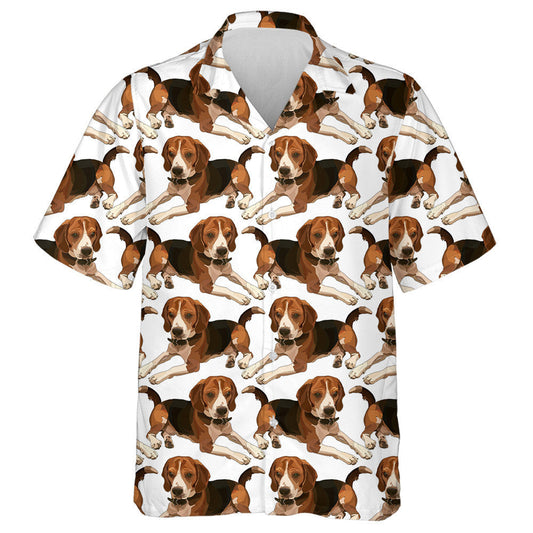 Hand Draw Beagle In Poses Realistic Hawaiian Shirt, Hawaiian For Gift