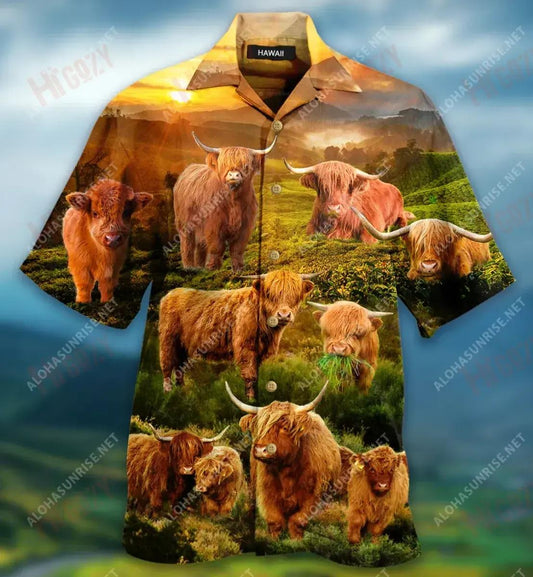 Not Today Heifer - Highland Cow Unisex Hawaiian Shirt Summer Short Sleeve Hawaiian Crazy Shirts Hawaiian Shirts For Women, Hawaiian Shirt Gift, Christmas Gift