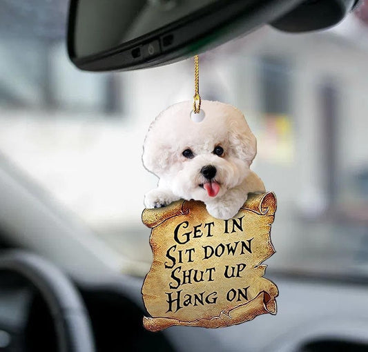 Bichon frise Get in Sit down 2 sides Ornament, Christmas Ornament Gift, Christmas Gift, Christmas Decoration