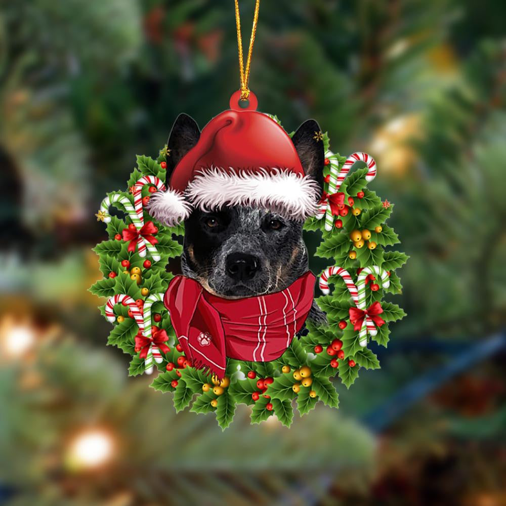 BLUE Heeler-Xmas Bandana Hanging Christmas Plastic Hanging Ornament, Christmas Ornament Gift, Christmas Gift, Christmas Decoration