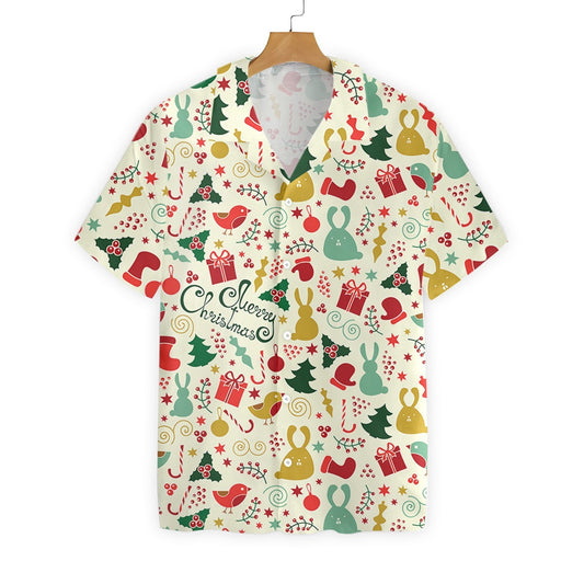 Frohe Weihnachten auf weißem Hintergrund Muster Hawaiihemd, Hawaiihemd, Weihnachtsgeschenk