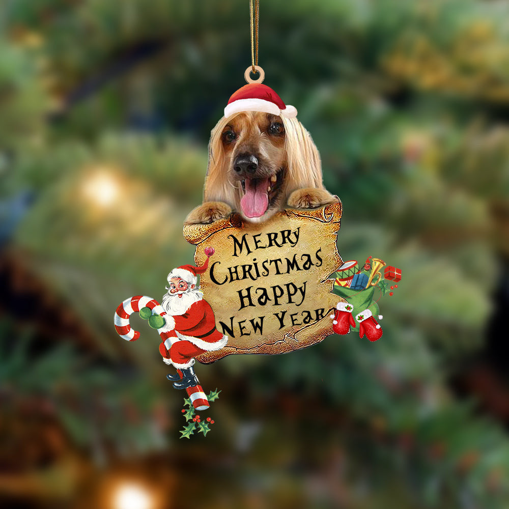 Afghan Hound-Christams & New Year Two Sided Christmas Plastic Hanging Ornament, Christmas Ornament Gift, Christmas Gift, Christmas Decoration