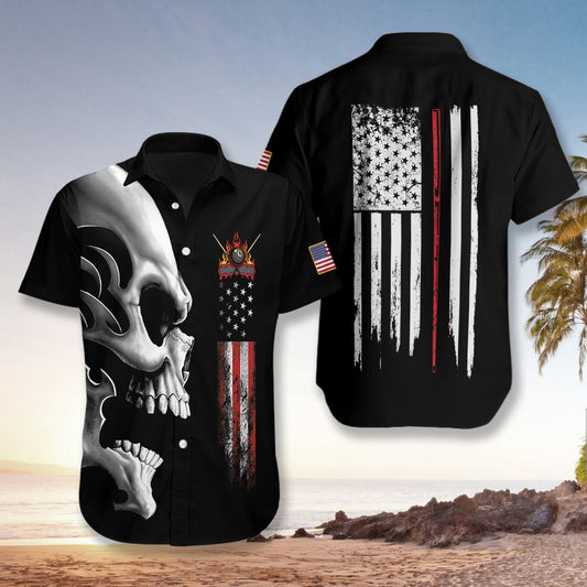 Billiards Nation Skull Hawaiian Shirt,Hawaiian Shirt Gift, Christmas Gift