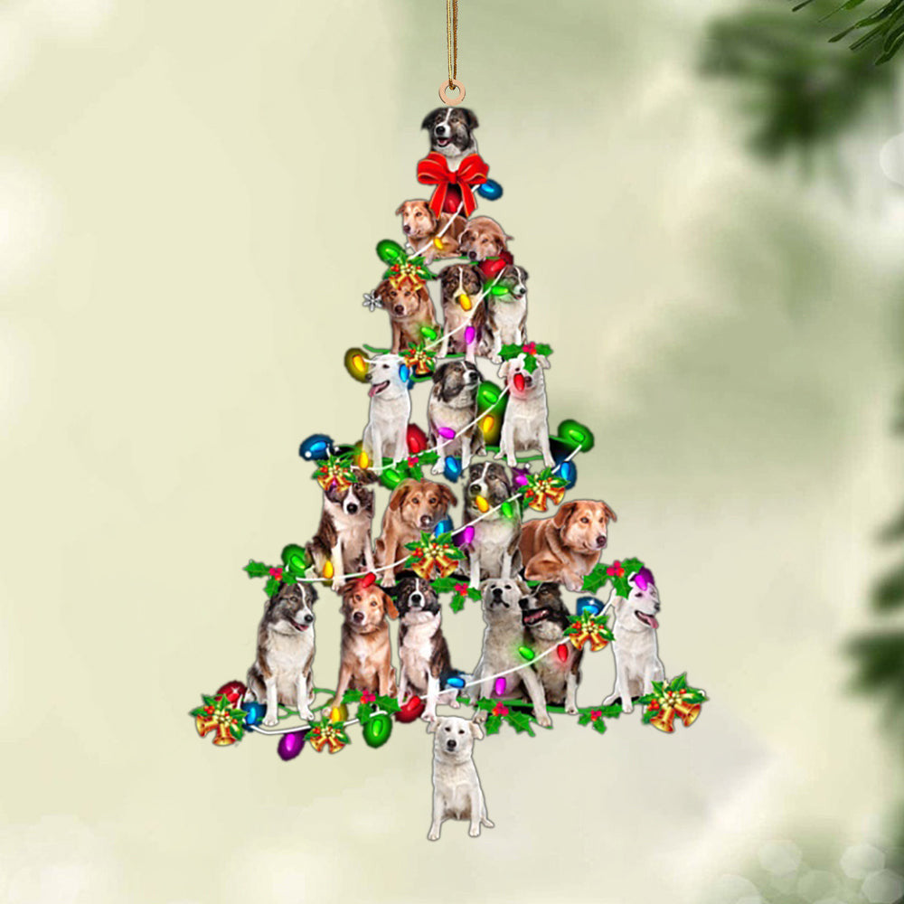 Aidi-Christmas Tree Lights-Two Sided Christmas Plastic Hanging Ornament, Christmas Ornament Gift, Christmas Gift, Christmas Decoration