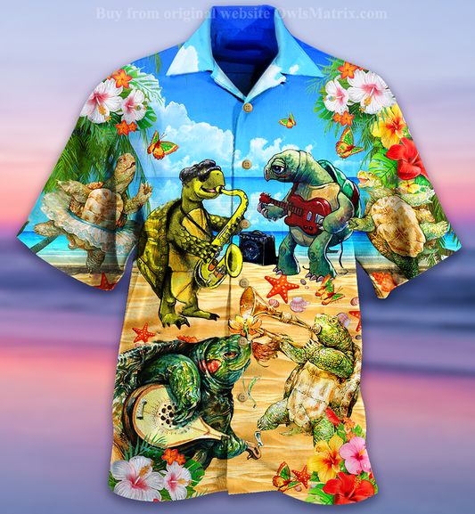 Turtle Loves Music Everyday - Hawaiian Shirt, Hawaiian Shirt Gift, Christmas Gift